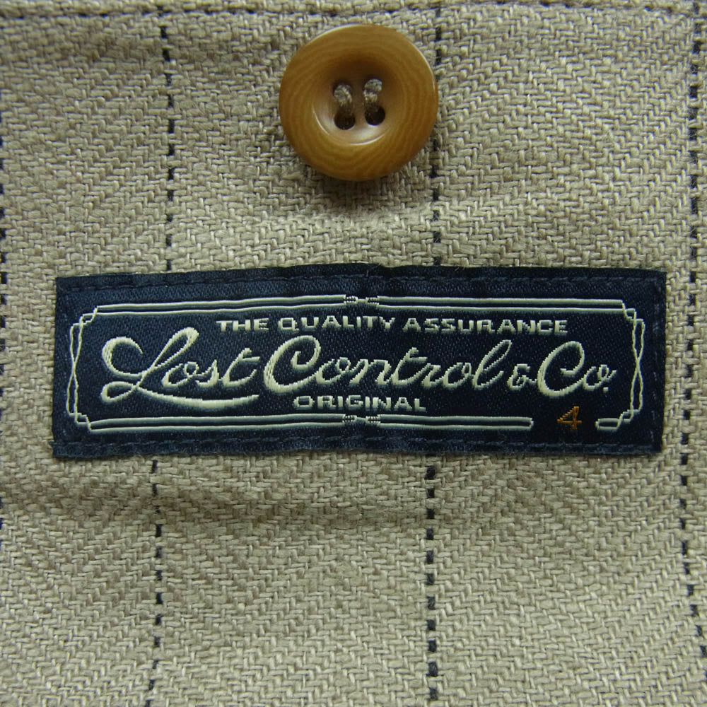 LOST CONTROL ロストコントロール L19S1-4023 3B ストライプ テーラード ジャケット ベージュ系 4【中古】