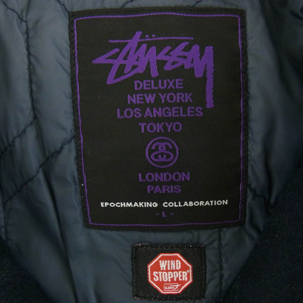 STUSSY ステューシー GORE WINDSTOPPER ゴア ウィンドストッパー Pコート ネイビー系 L【中古】