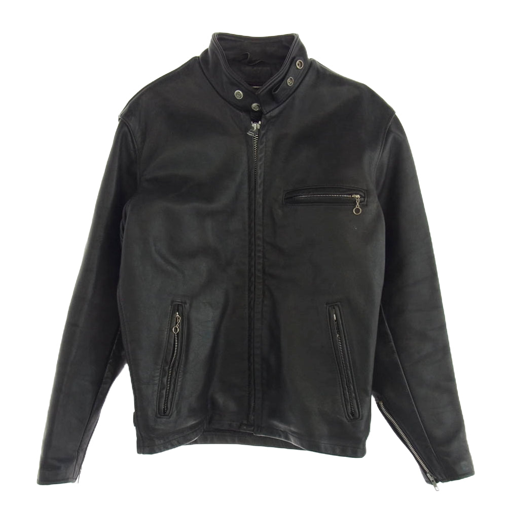 schott ショット シングル ライダースジャケット ブラック系 36【中古】