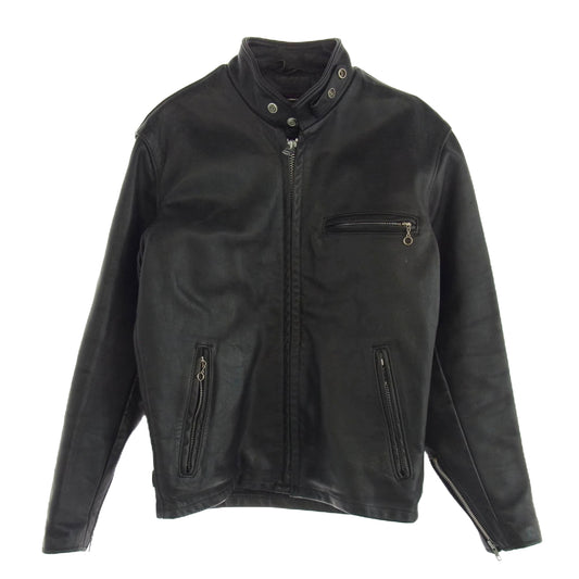 schott ショット シングル ライダースジャケット ブラック系 36【中古】