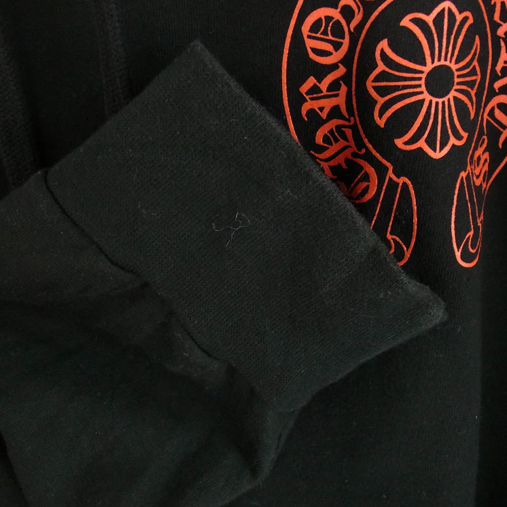 CHROME HEARTS クロムハーツ（原本無） WWW.CHROMEHEARTS.COM HOODIE オンライン限定 ホースシュー バックプリント プルオーバー フーディ パーカー ブラック系 XL【中古】