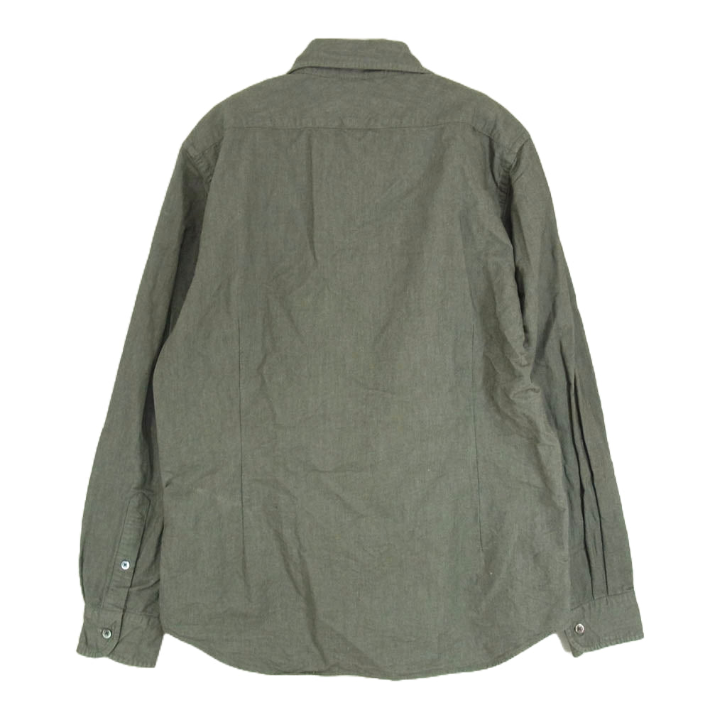 Nigel Cabourn ナイジェルケーボン 8020010500 BRITISH OFFICERS SHIRT ブリティッシュ オフィサー 長袖 シャツ グリーン系 48【中古】