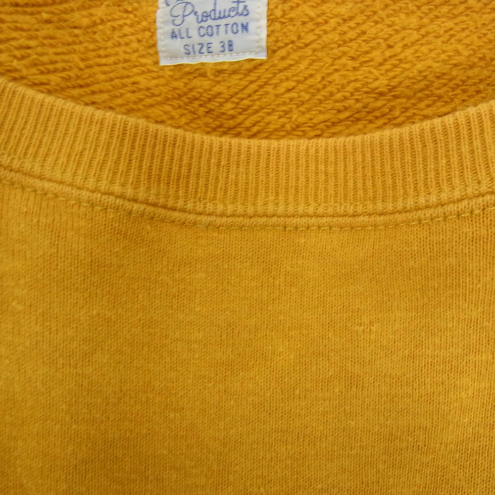 AT LAST アットラスト BUTCHER PRODUCTS ラグラン スウェット トレーナー イエロー系 38【中古】