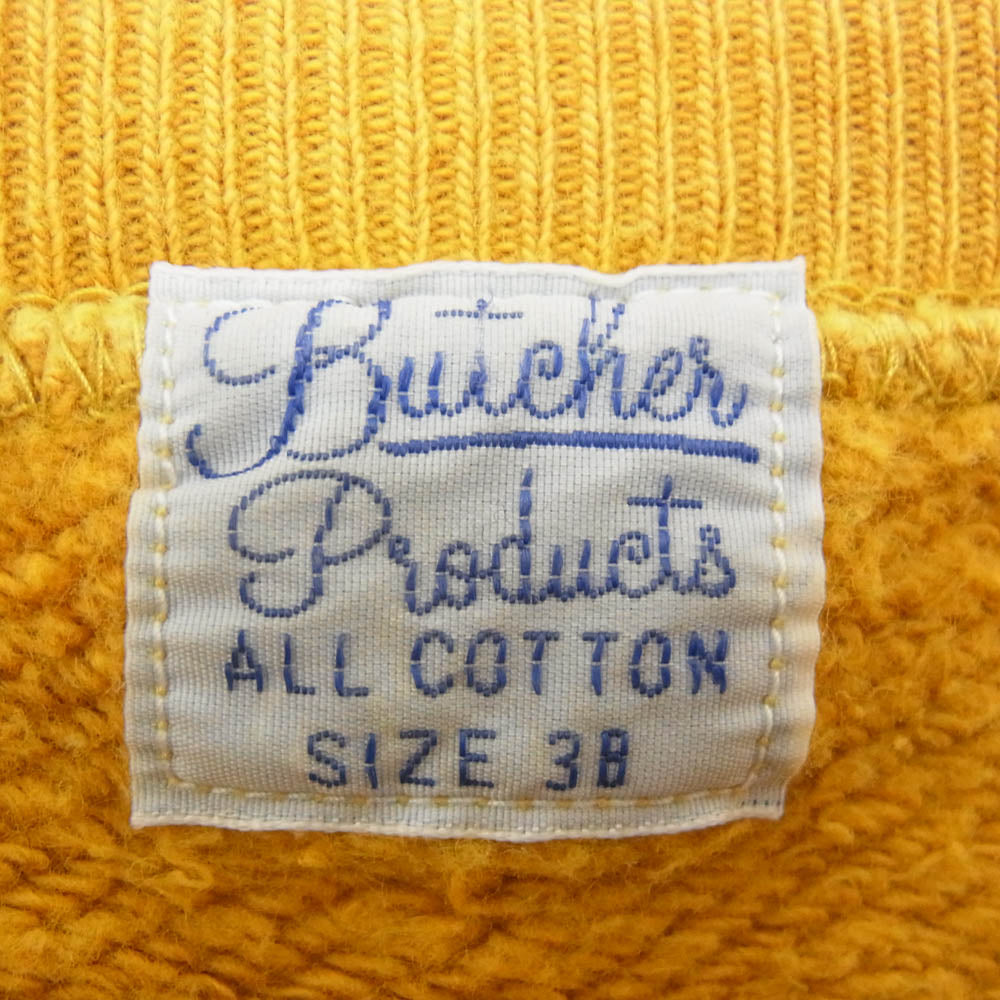 AT LAST アットラスト BUTCHER PRODUCTS ラグラン スウェット トレーナー イエロー系 38【中古】