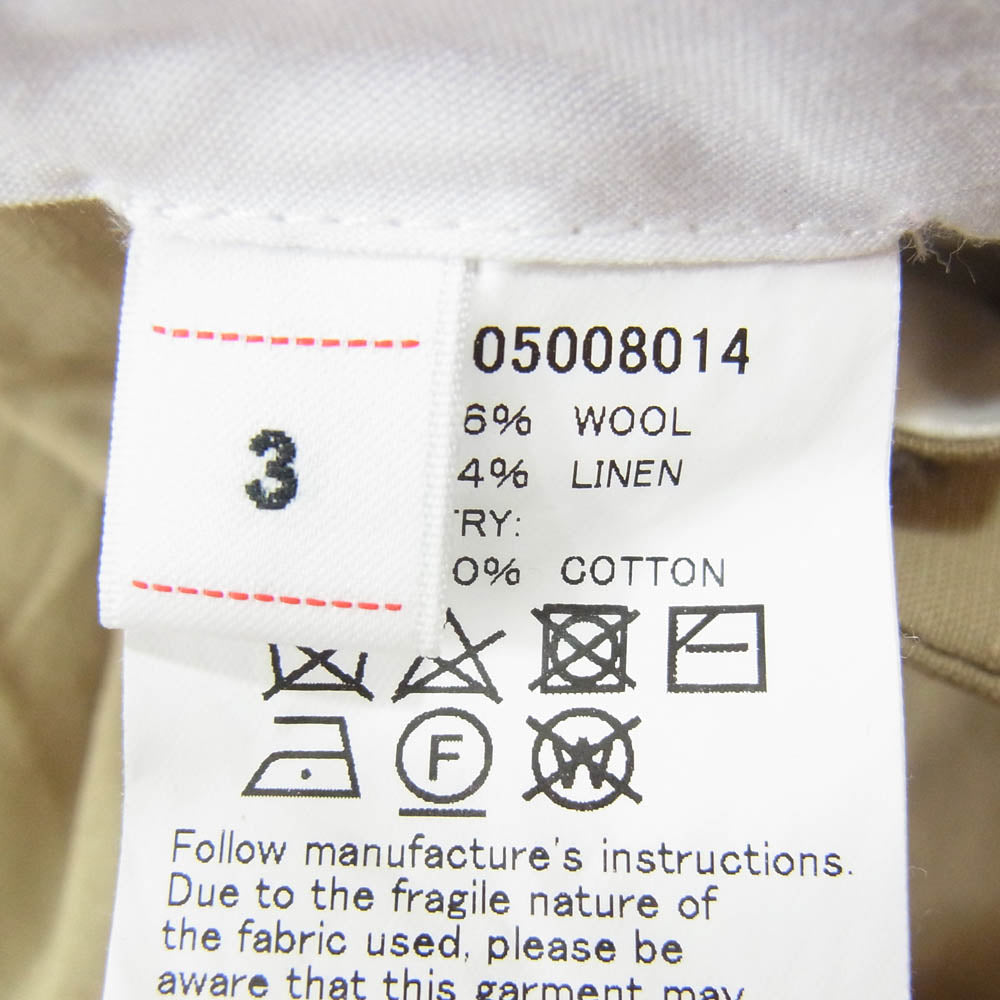 VISVIM ビズビム 23SS 0123105008014 MCCLOUD SLACKS ウール リネン スラックス パンツ ブラウン系 3【中古】