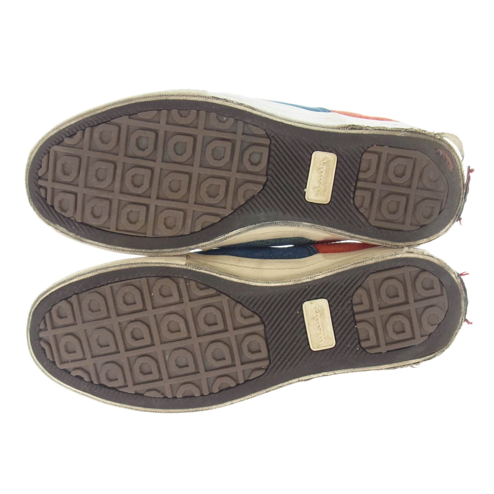 VISVIM ビズビム 0114301001001 SKAGWAY SLIP-ON スカグウェイ デニム スリッポン スニーカー レッド系 インディゴブルー系 US9【中古】