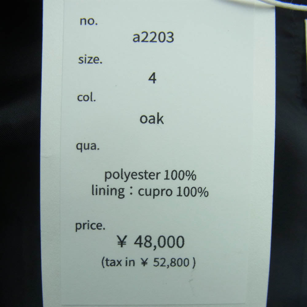 リュー a2203 オーバーサイズ テーラード ジャケット ポリエステル キュプラ 日本製 ブラウン系 4【中古】