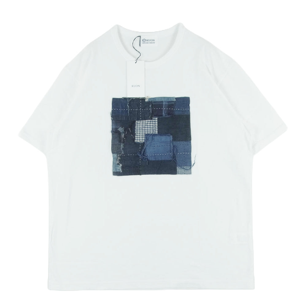 KUON クオン 190CS0120H1 Boro Patched Tee ボロ デニム パッチワーク 半袖 Tシャツ ホワイト系 XXL【極上美品】【中古】