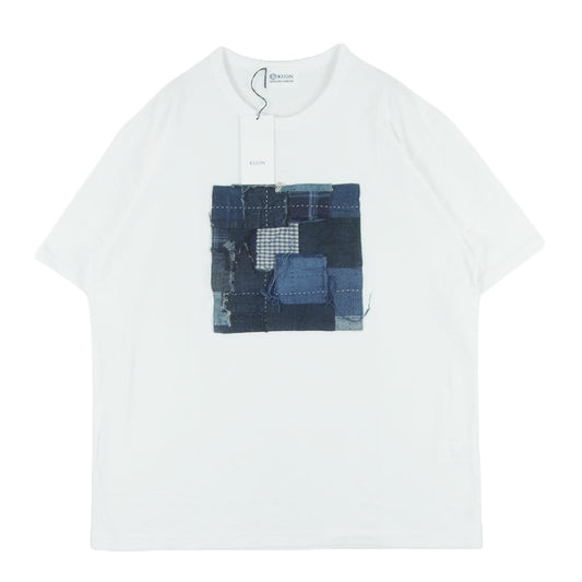 KUON クオン 190CS0120H1 Boro Patched Tee ボロ デニム パッチワーク 半袖 Tシャツ ホワイト系 XXL【極上美品】【中古】