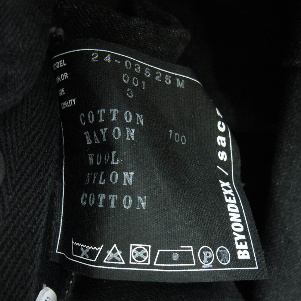 Sacai サカイ 24AW 24-03525M Gonz BEYONDEXX Denim Jacket size3 デニム ジャケット ブラック系 3【極上美品】【中古】
