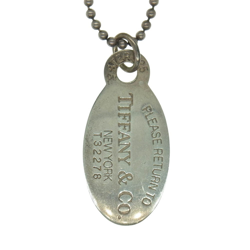 TIFFANY&Co. ティファニー オーバルタグ リターントゥ ペンダントネックレス シルバーネックレス シルバー系【中古】