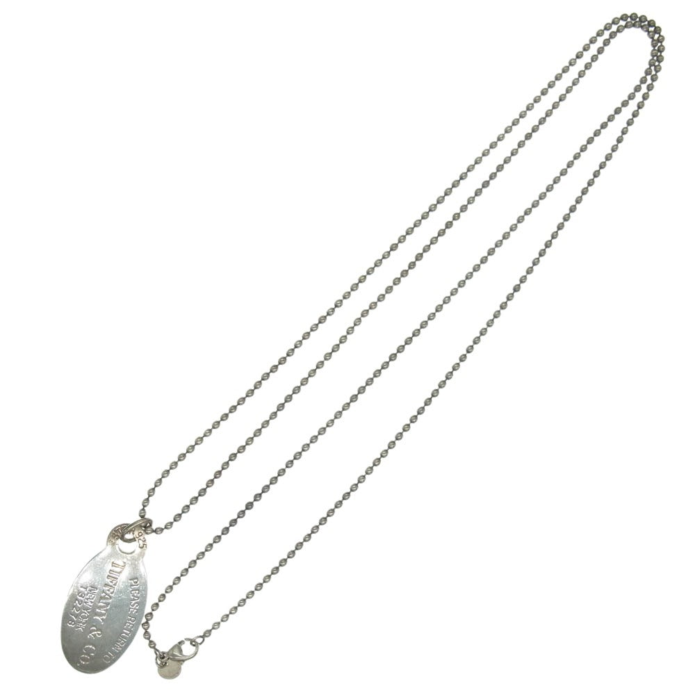 TIFFANY&Co. ティファニー オーバルタグ リターントゥ ペンダントネックレス シルバーネックレス シルバー系【中古】