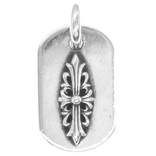 CHROME HEARTS クロムハーツ（原本無） RAISED DOGTAG レイズド フローラルクロス ドッグタグ ペンダントトップ シルバー系【中古】