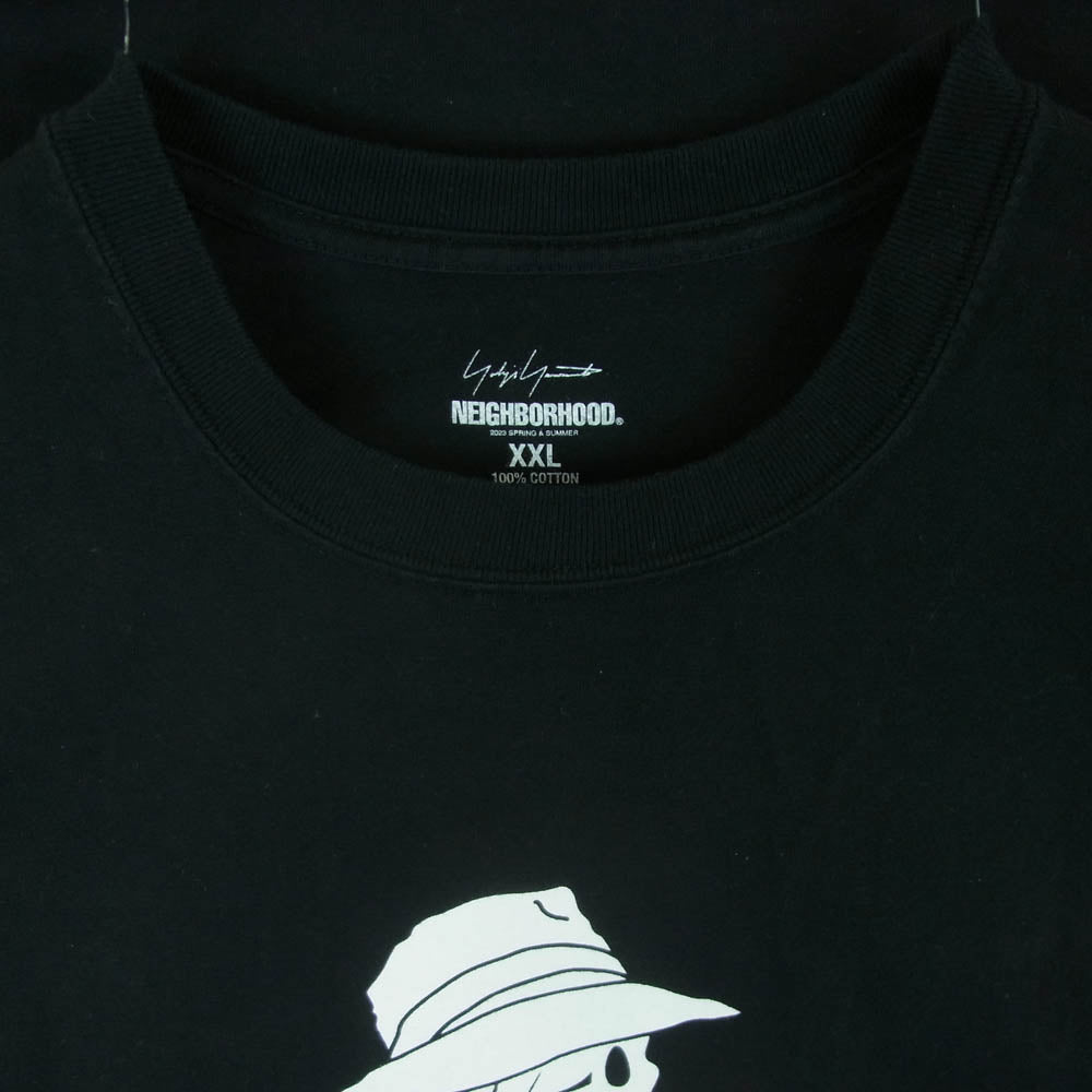 Yohji Yamamoto ヨウジヤマモト 23SS HZ-T62-287 NEIGHBORHOOD ネイバーフッド スカルロゴプリント Ｔシャツ 半袖 カットソー ブラック系 XXL【中古】