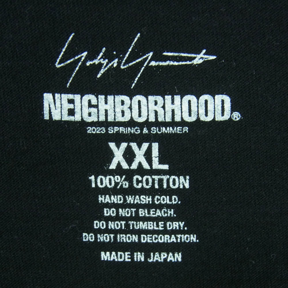 Yohji Yamamoto ヨウジヤマモト 23SS HZ-T62-287 NEIGHBORHOOD ネイバーフッド スカルロゴプリント Ｔシャツ 半袖 カットソー ブラック系 XXL【中古】