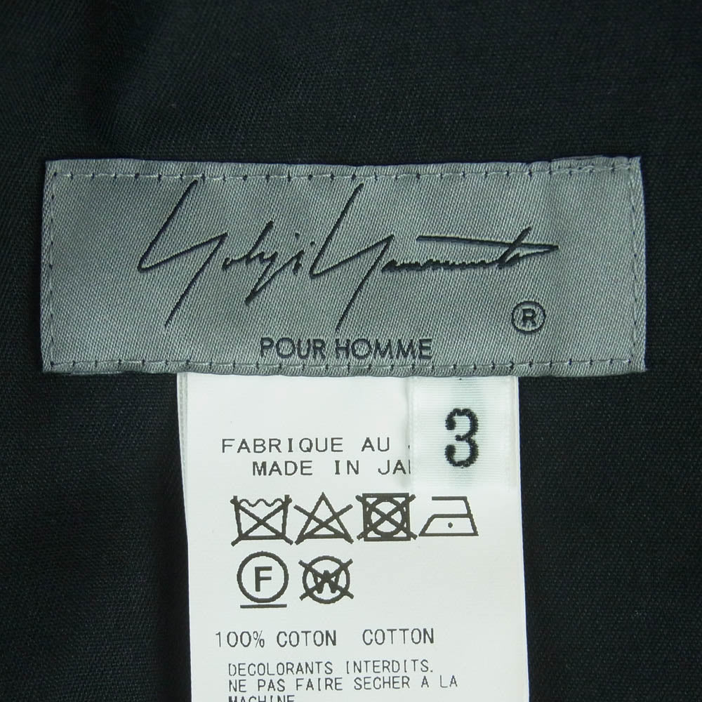 Yohji Yamamoto POUR HOMME ヨウジヤマモトプールオム 22SS HG-P55-032 新聞朝倉柄 ハンドペイント ハーフ ショート パンツ ショーツ ベージュ系 ブラック系 ブルー系 3【中古】