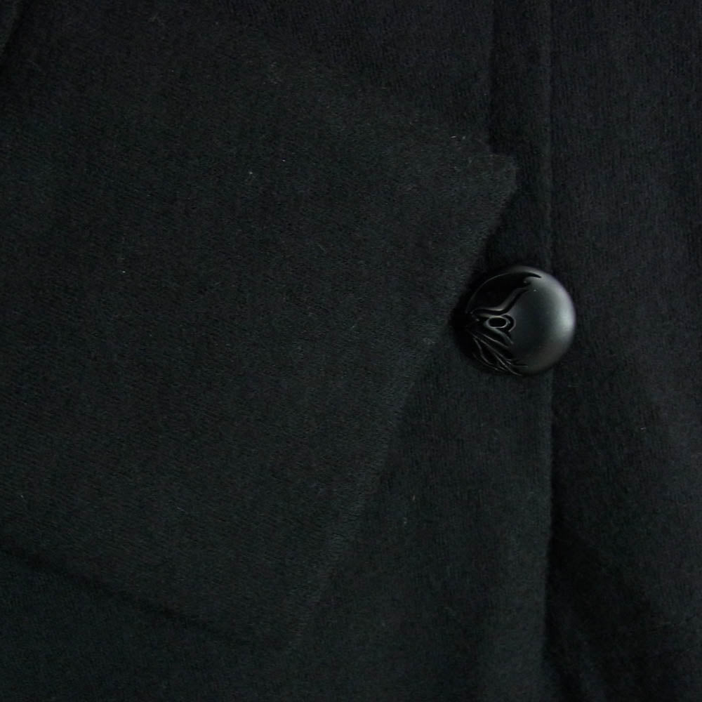 kiryuyrik キリュウキリュウ KX-HT27-058 Wrap Frill Cardigan ウール ラップ カーディガン ブラック系 M【中古】