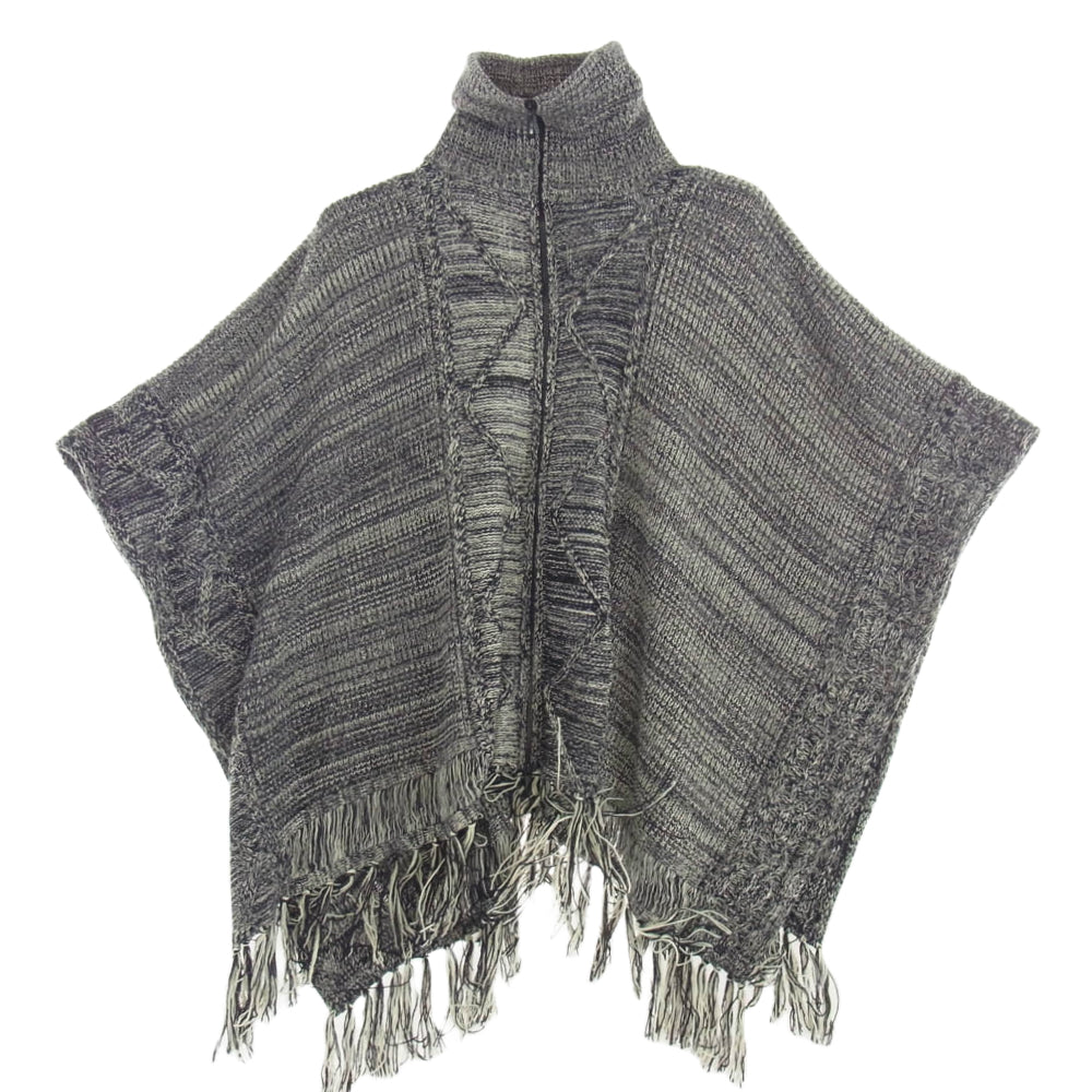 NO ID. ノーアイディ 24AW 455010-866K 4WAYハイネックニット ジップ ポンチョ ブラック系 ONE【中古】