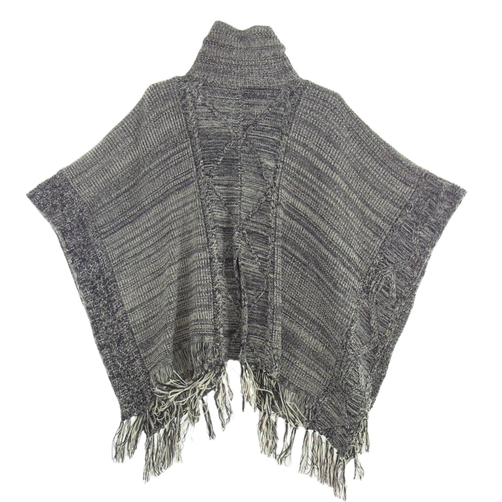 NO ID. ノーアイディ 24AW 455010-866K 4WAYハイネックニット ジップ ポンチョ ブラック系 ONE【中古】
