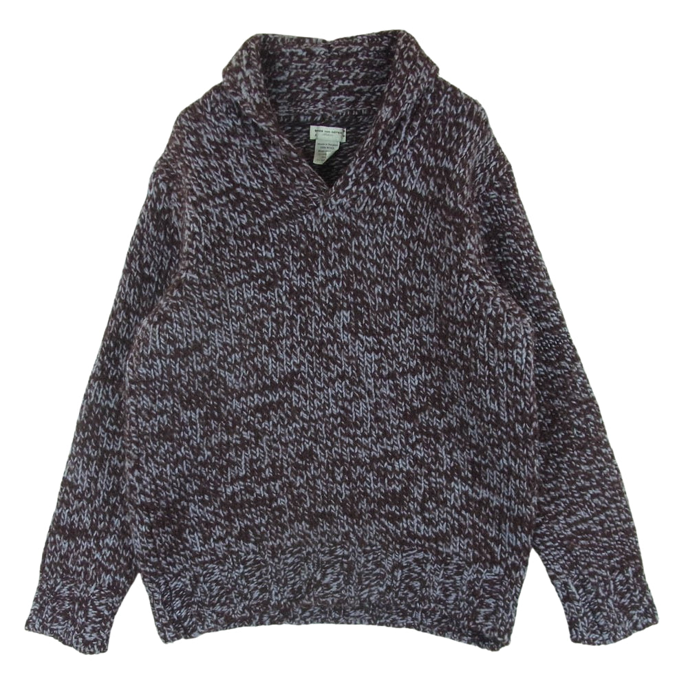 DRIES VAN NOTEN ドリスヴァンノッテン 3951-6029 MAICO 6341 ショールカラー ニット セーター ブラウン系 ライトブルー系 M【中古】