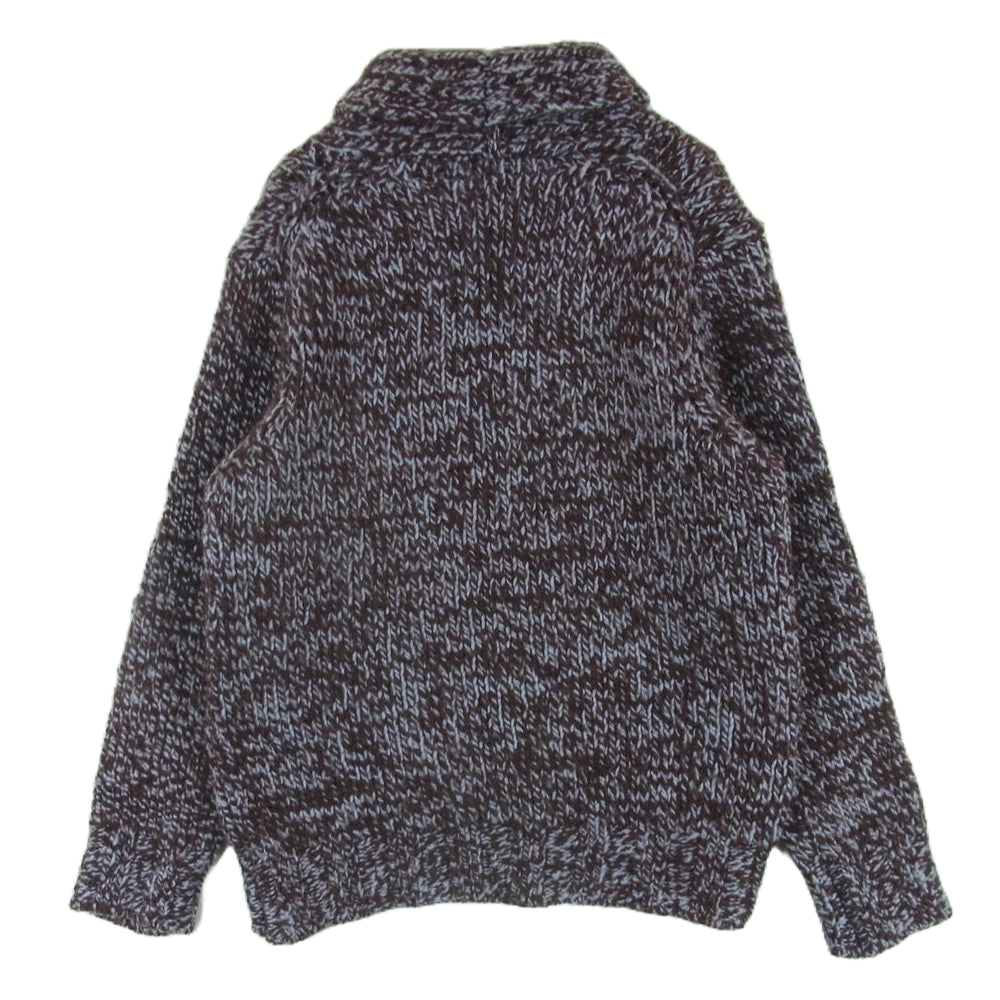 DRIES VAN NOTEN ドリスヴァンノッテン 3951-6029 MAICO 6341 ショールカラー ニット セーター ブラウン系 ライトブルー系 M【中古】