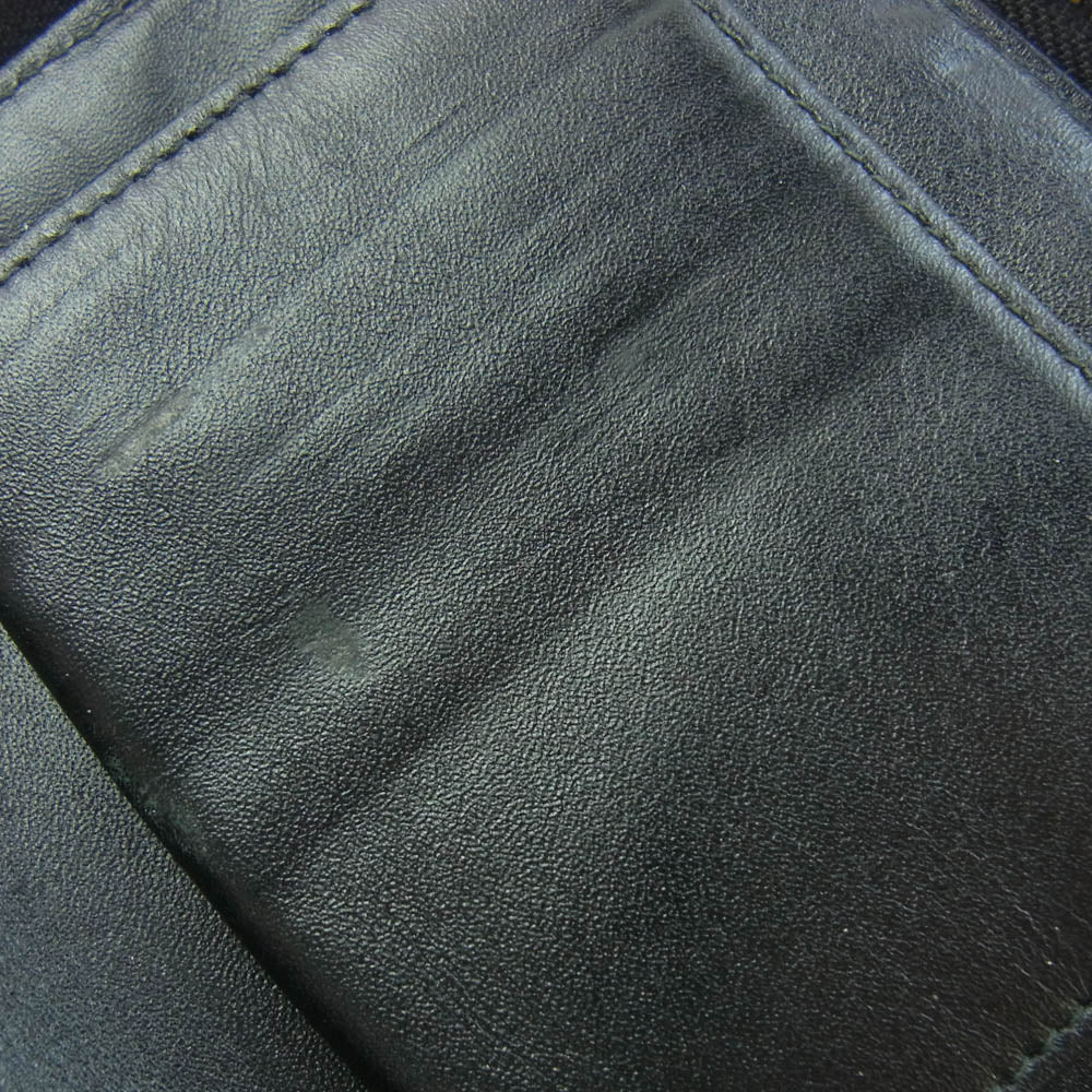 COMME des GARCONS コムデギャルソン SA2100 ARECALF レザー ラウンドファスナー 二つ折り財布 ブラック系【中古】