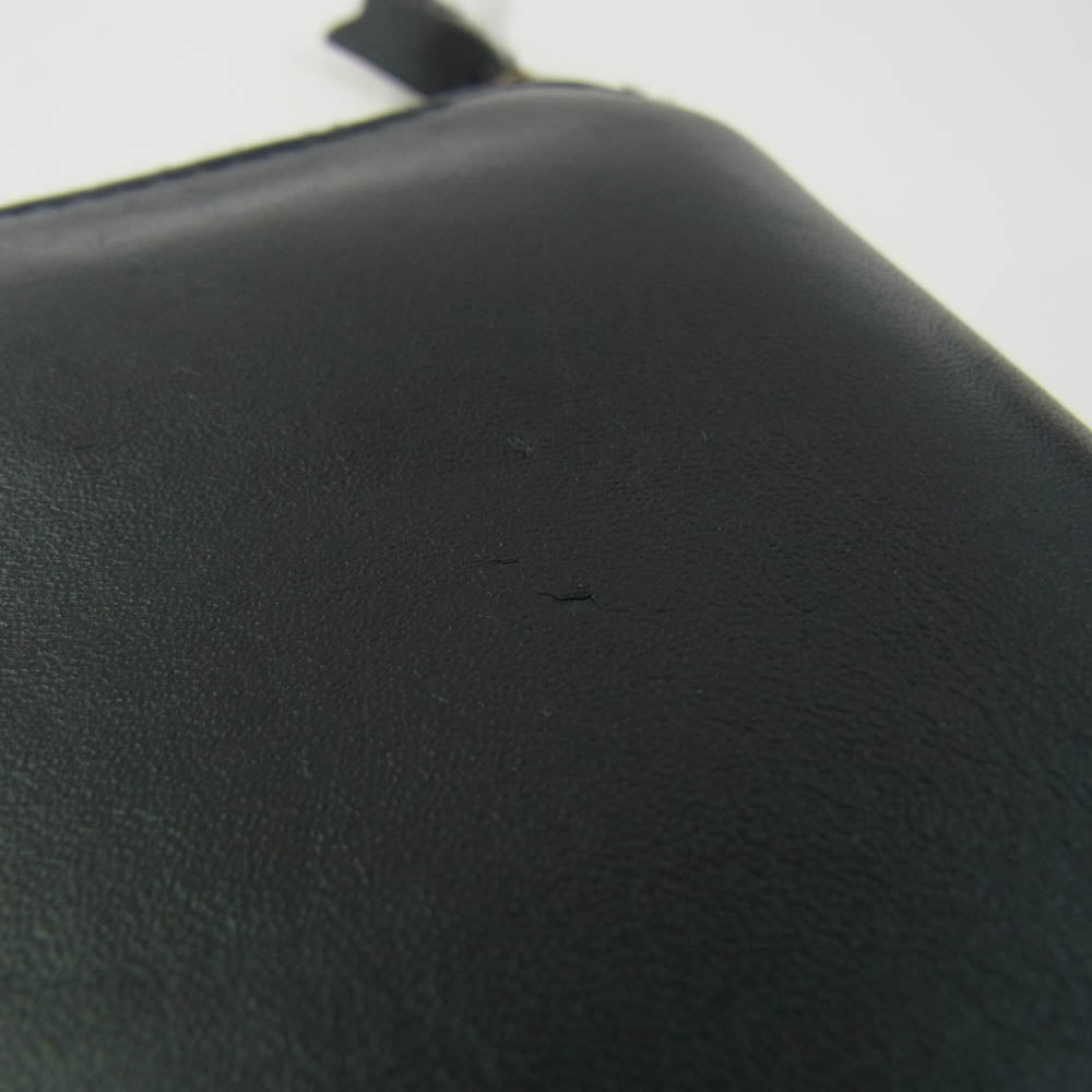 COMME des GARCONS コムデギャルソン SA2100 ARECALF レザー ラウンドファスナー 二つ折り財布 ブラック系【中古】