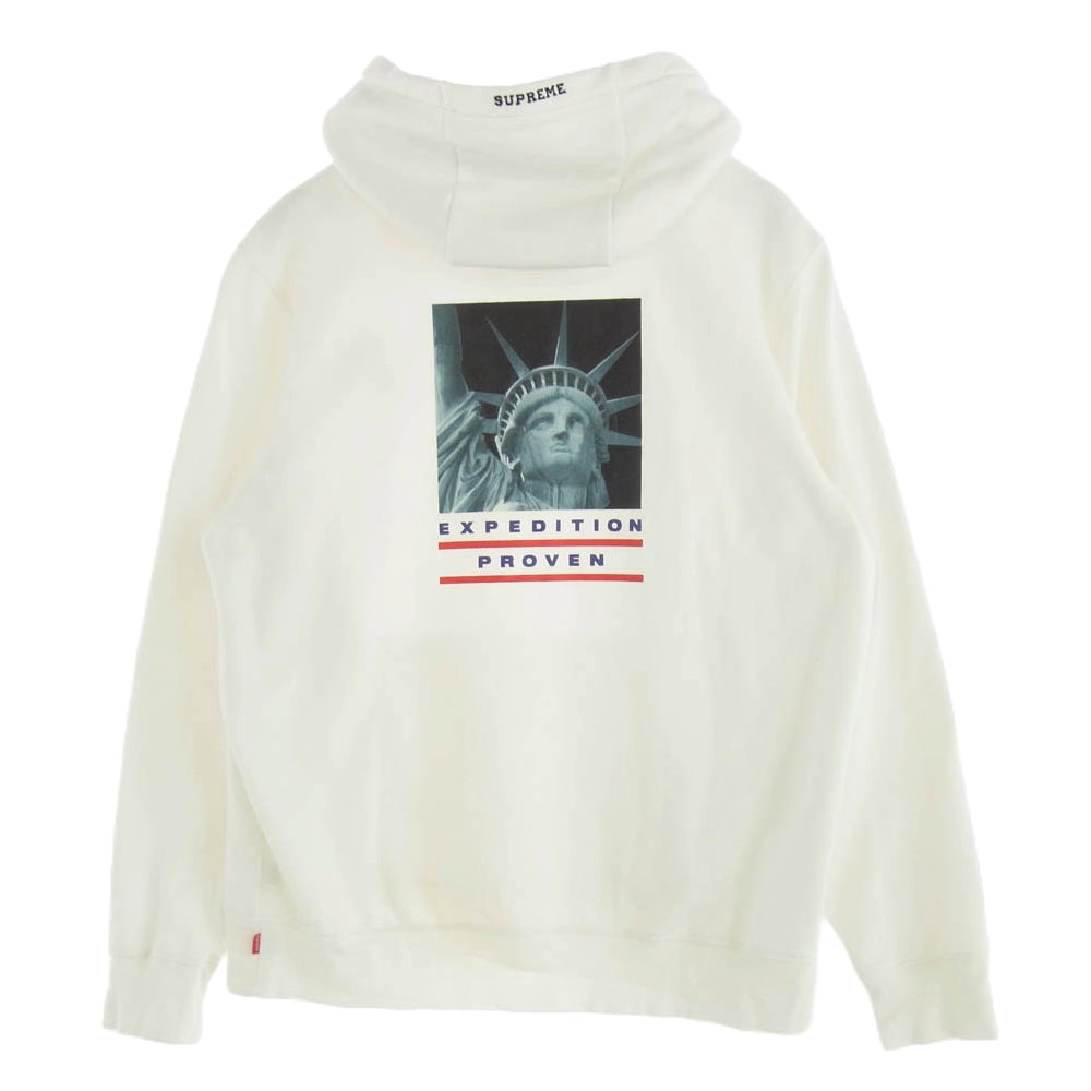 Supreme シュプリーム 19AW NT61906I THE NORTH FACE Statue of Liberty Hooded Sweatshirt ザノースフェイス スタチュー オブ リバティ フーデッド スウェットシャツ ホワイト系 L【中古】