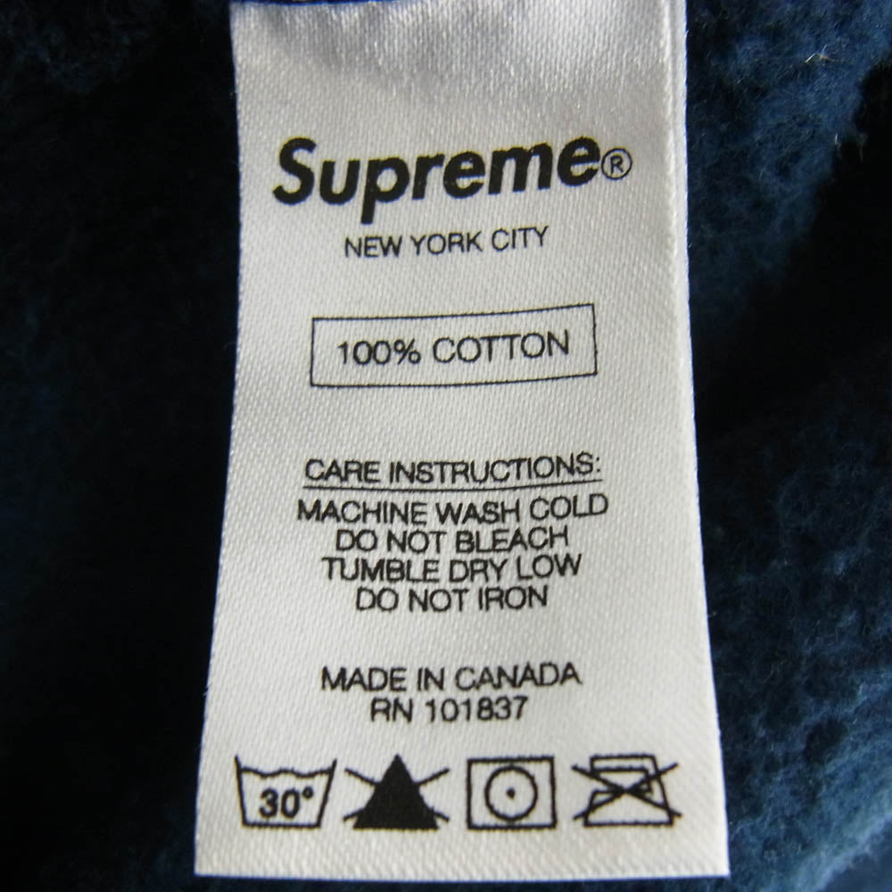 Supreme シュプリーム 16AW Old English Hood Logo Zip Up Sweat オールド イングリッシュ フード ロゴ ジップアップ スウェットパーカー ネイビー系 L【中古】