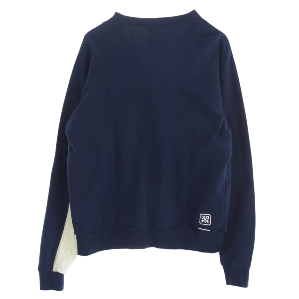 uniform experiment ユニフォームエクスペリメント UE-222030 SLEEVE PANELED SWEAT CARDIGAN スリーブ パネル スウェット カーディガン ネイビー系 3【中古】