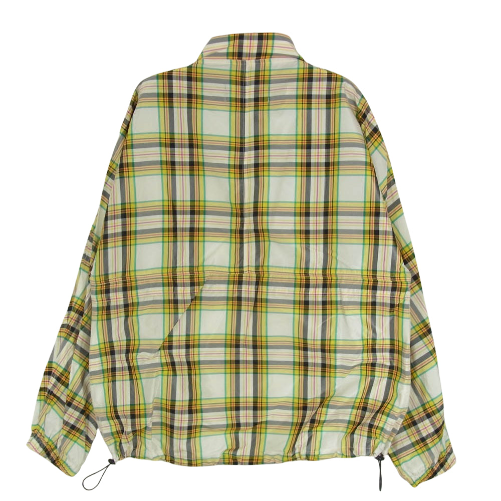 ビアンカシャンドン Scuba Neck Packable Anorak シルク100％ チェック スキューバネック パッカブル アノラック ジャケット イエロー系 L【中古】
