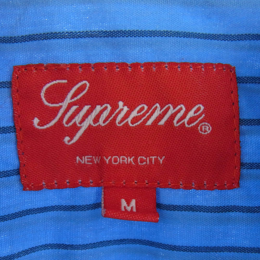 Supreme シュプリーム 14SS Striped Work Shirt ストライプ ワーク シャツ ブルー系 M【中古】