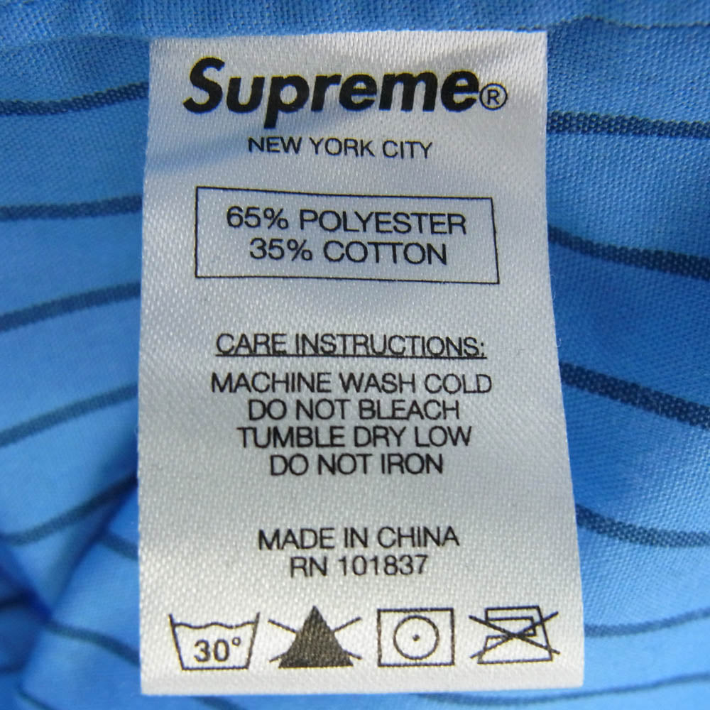 Supreme シュプリーム 14SS Striped Work Shirt ストライプ ワーク シャツ ブルー系 M【中古】