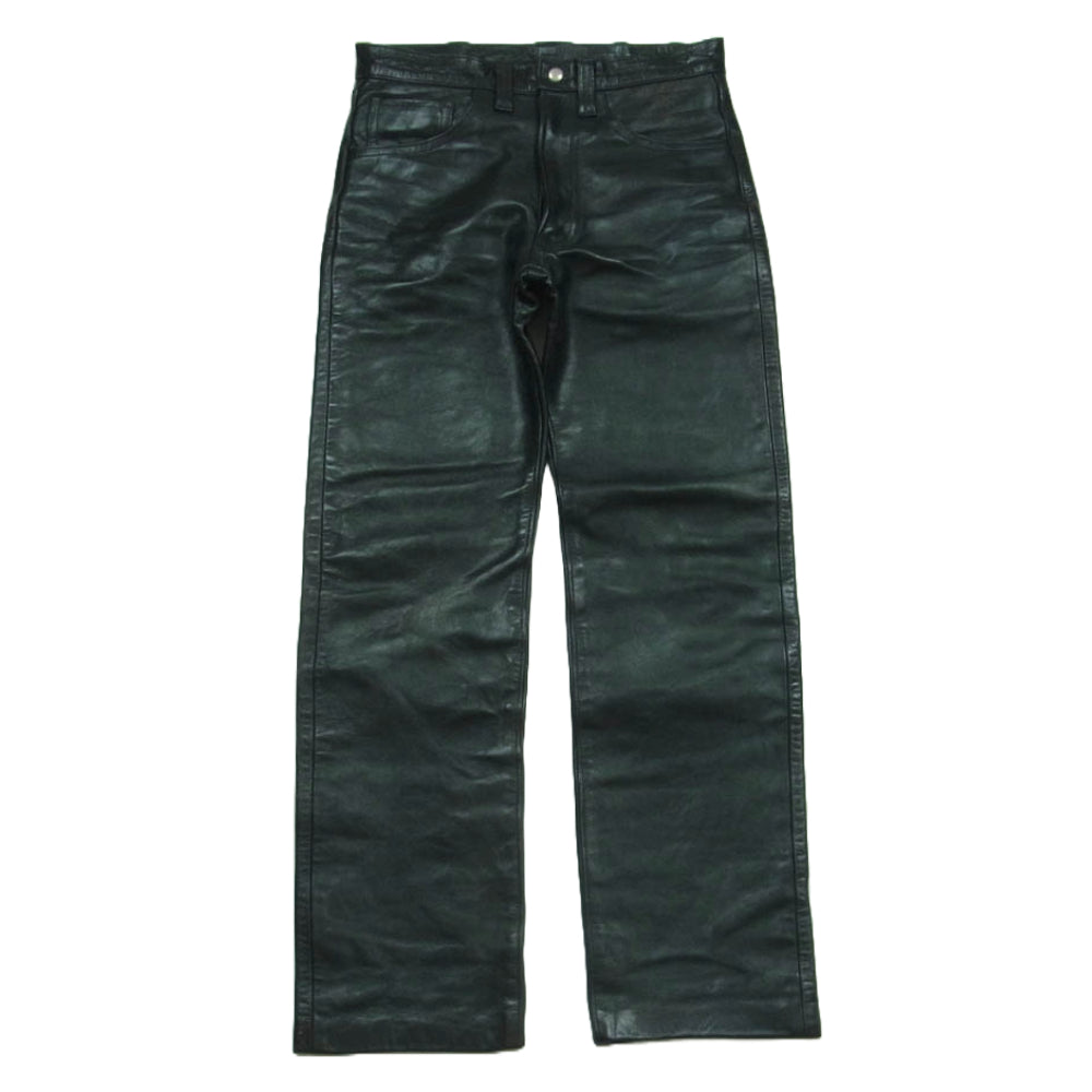 The REAL McCOY'S ザリアルマッコイズ BUCO HORSEHIDE Leather Pants ブコ ホースハイド レザー パンツ ブラック系 29【中古】
