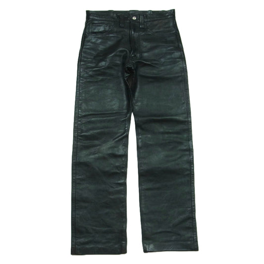 The REAL McCOY'S ザリアルマッコイズ BUCO HORSEHIDE Leather Pants ブコ ホースハイド レザー パンツ ブラック系 29【中古】