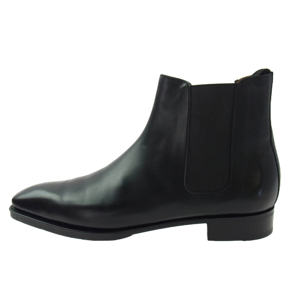 John Lobb ジョンロブ KENSINGTON レザー サイドゴア ブーツ ブラック系 6.5【中古】
