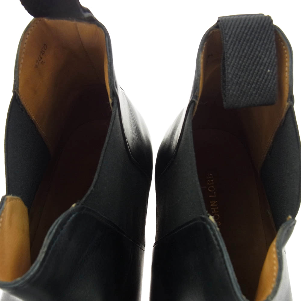 John Lobb ジョンロブ KENSINGTON レザー サイドゴア ブーツ ブラック系 6.5【中古】
