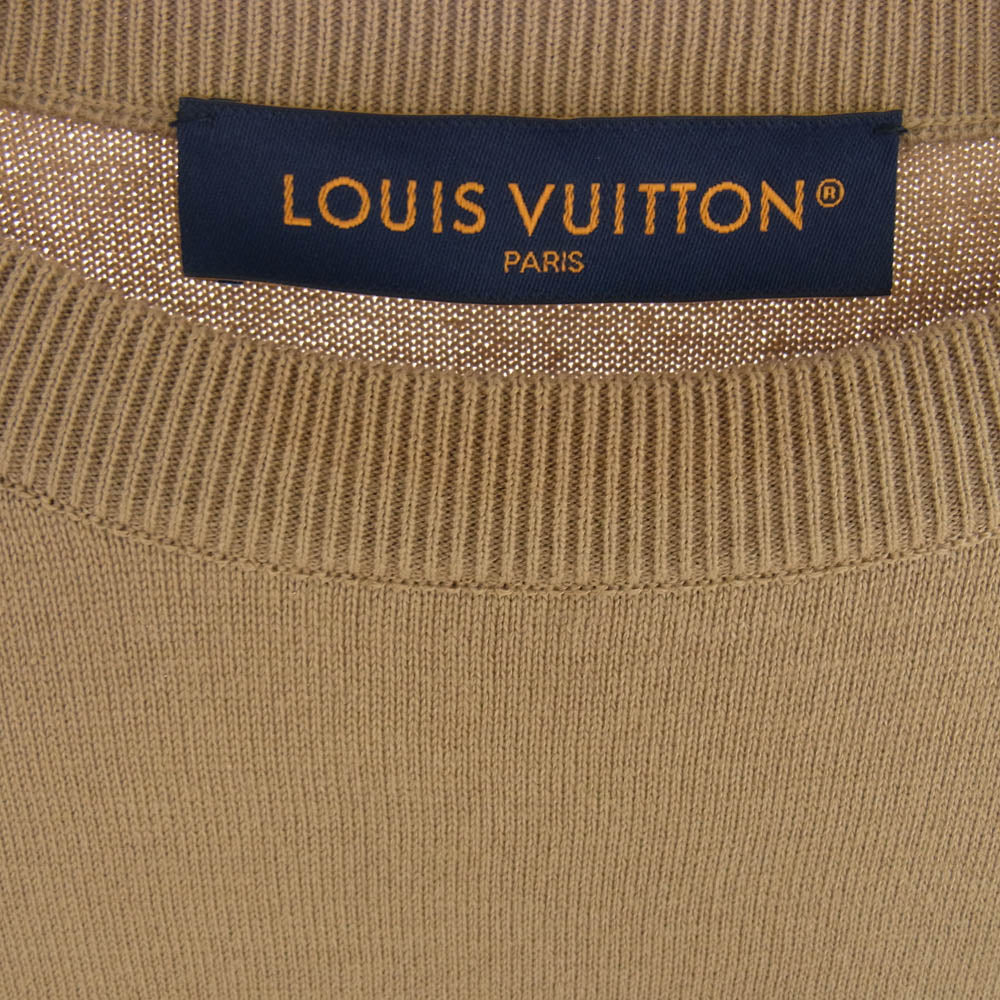 LOUIS VUITTON ルイ・ヴィトン RM242MQ Z34 HQN40W スリーブ モノグラム ニット Tシャツ 半袖 ベージュ系 M【中古】