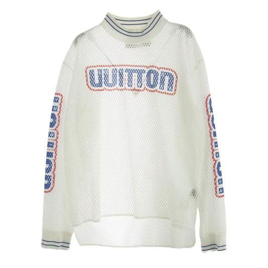 LOUIS VUITTON ルイ・ヴィトン RM222 P46 HNY67W メッシュ ロゴプリント 長袖 カットソー ホワイト系 L【中古】