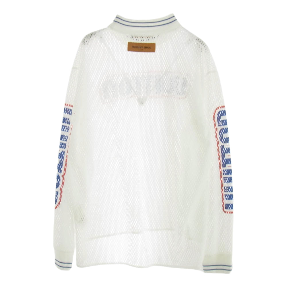 LOUIS VUITTON ルイ・ヴィトン RM222 P46 HNY67W メッシュ ロゴプリント 長袖 カットソー ホワイト系 L【中古】