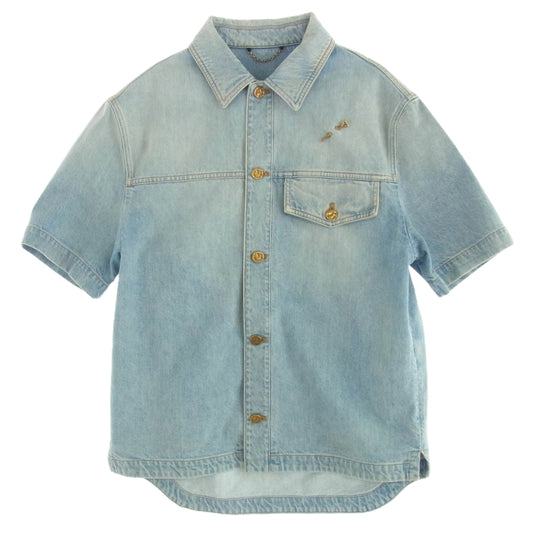 LOUIS VUITTON ルイ・ヴィトン 21SS RM212Q EU6 HLS50W DNA DENIM SS SHIRT デニム ショート スリーブシャツ 半袖 デニムシャツ ジャケット インディゴブルー系 S【中古】