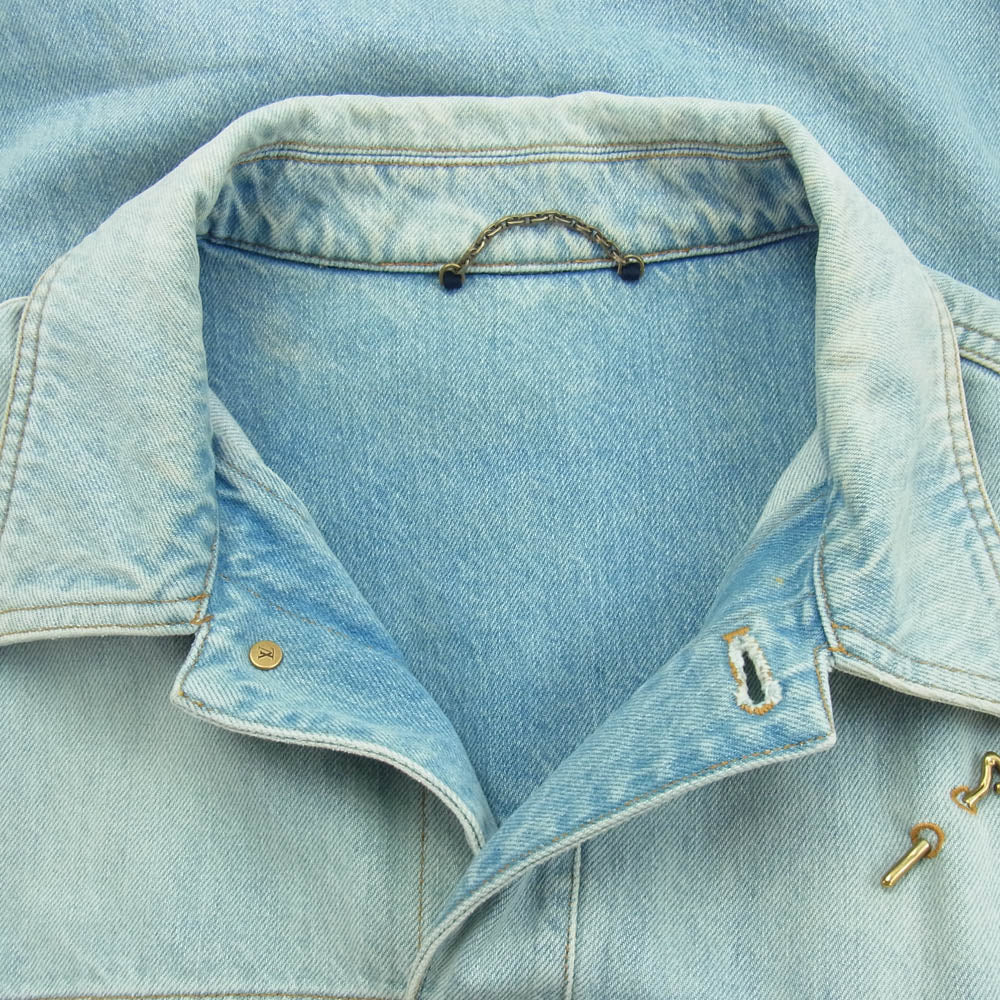 LOUIS VUITTON ルイ・ヴィトン 21SS RM212Q EU6 HLS50W DNA DENIM SS SHIRT デニム ショート スリーブシャツ 半袖 デニムシャツ ジャケット インディゴブルー系 S【中古】