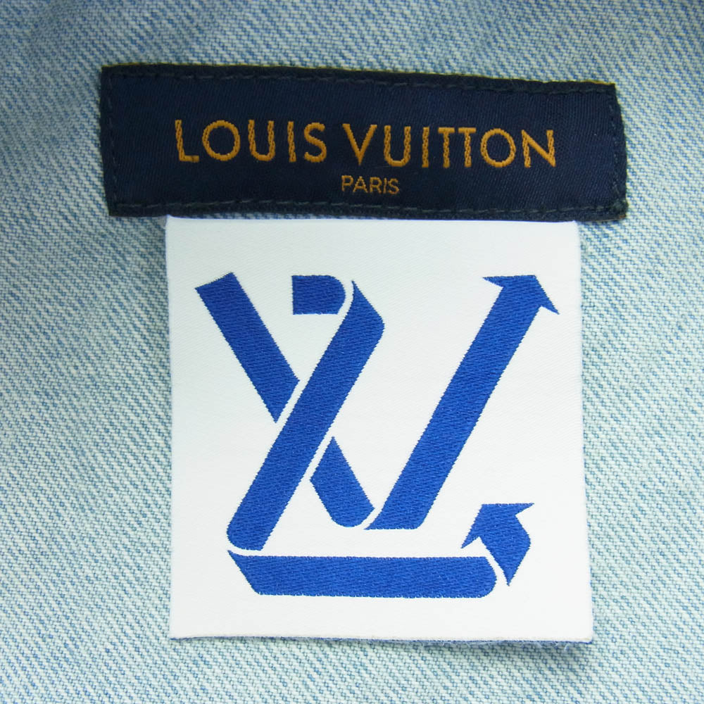 LOUIS VUITTON ルイ・ヴィトン 21SS RM212Q EU6 HLS50W DNA DENIM SS SHIRT デニム ショート スリーブシャツ 半袖 デニムシャツ ジャケット インディゴブルー系 S【中古】