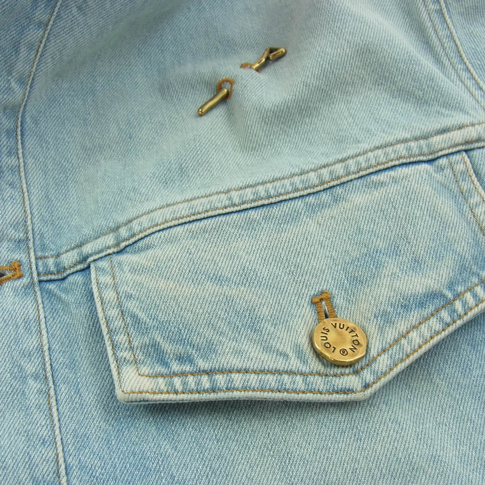 LOUIS VUITTON ルイ・ヴィトン 21SS RM212Q EU6 HLS50W DNA DENIM SS SHIRT デニム ショート スリーブシャツ 半袖 デニムシャツ ジャケット インディゴブルー系 S【中古】