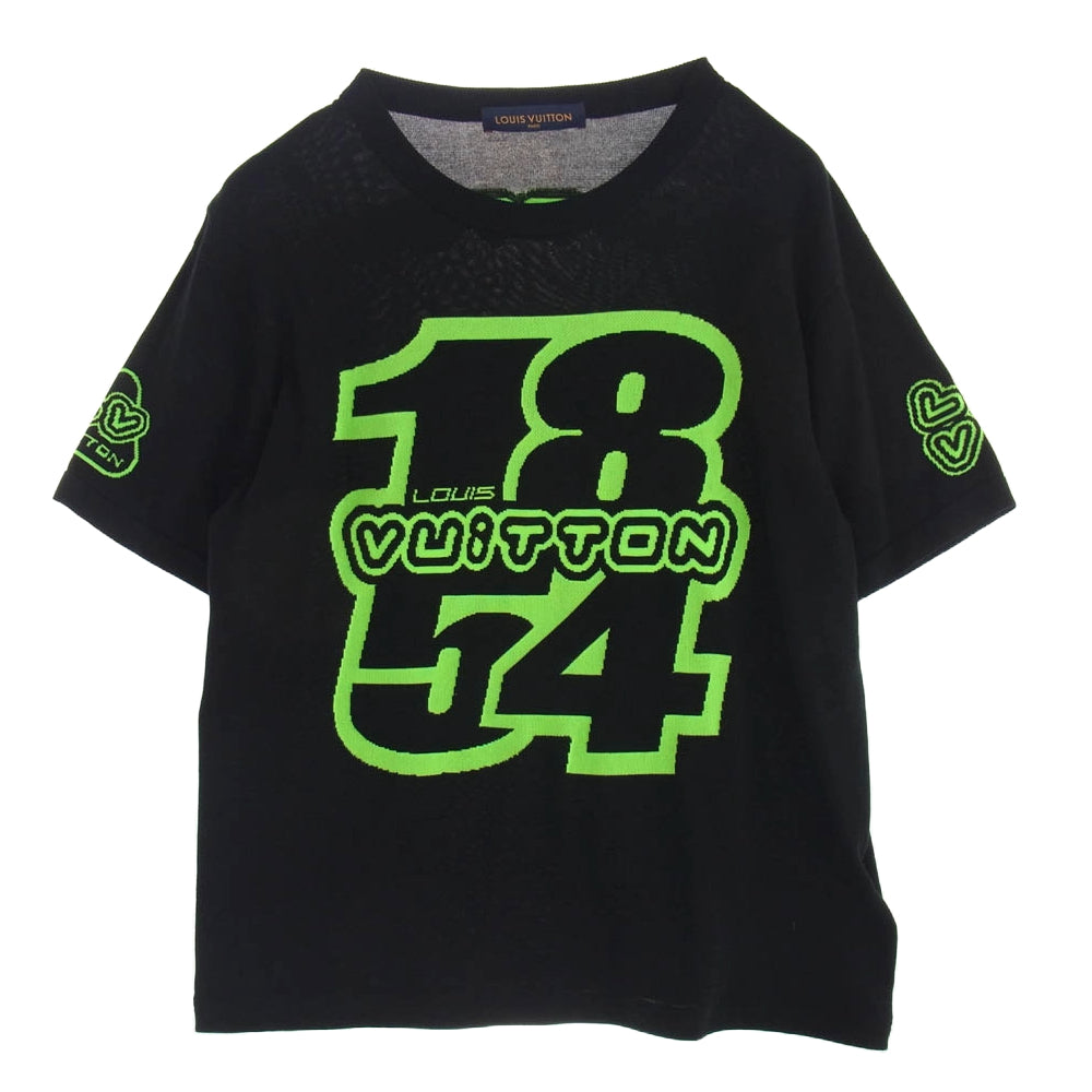 LOUIS VUITTON ルイ・ヴィトン 22AW RM222 ZTD HNN78W グラフィック ニット Tシャツ 半袖 ブラック系 ライトグリーン系 L【中古】