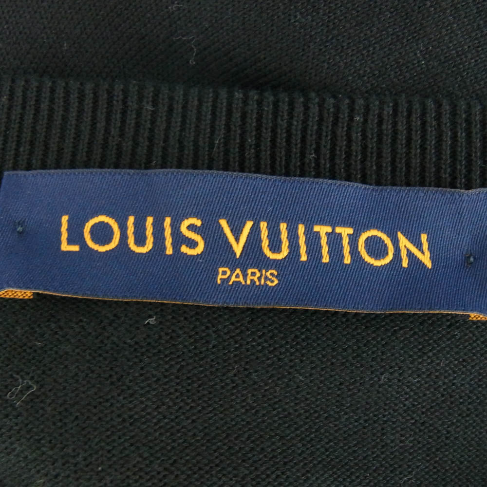 LOUIS VUITTON ルイ・ヴィトン 22AW RM222 ZTD HNN78W グラフィック ニット Tシャツ 半袖 ブラック系 ライトグリーン系 L【中古】