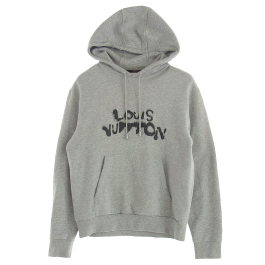 LOUIS VUITTON ルイ・ヴィトン 21AW RM212 UYR HLY68W ロゴプリント ネオンワーキングマン フーディ パーカー グレー系 M【中古】