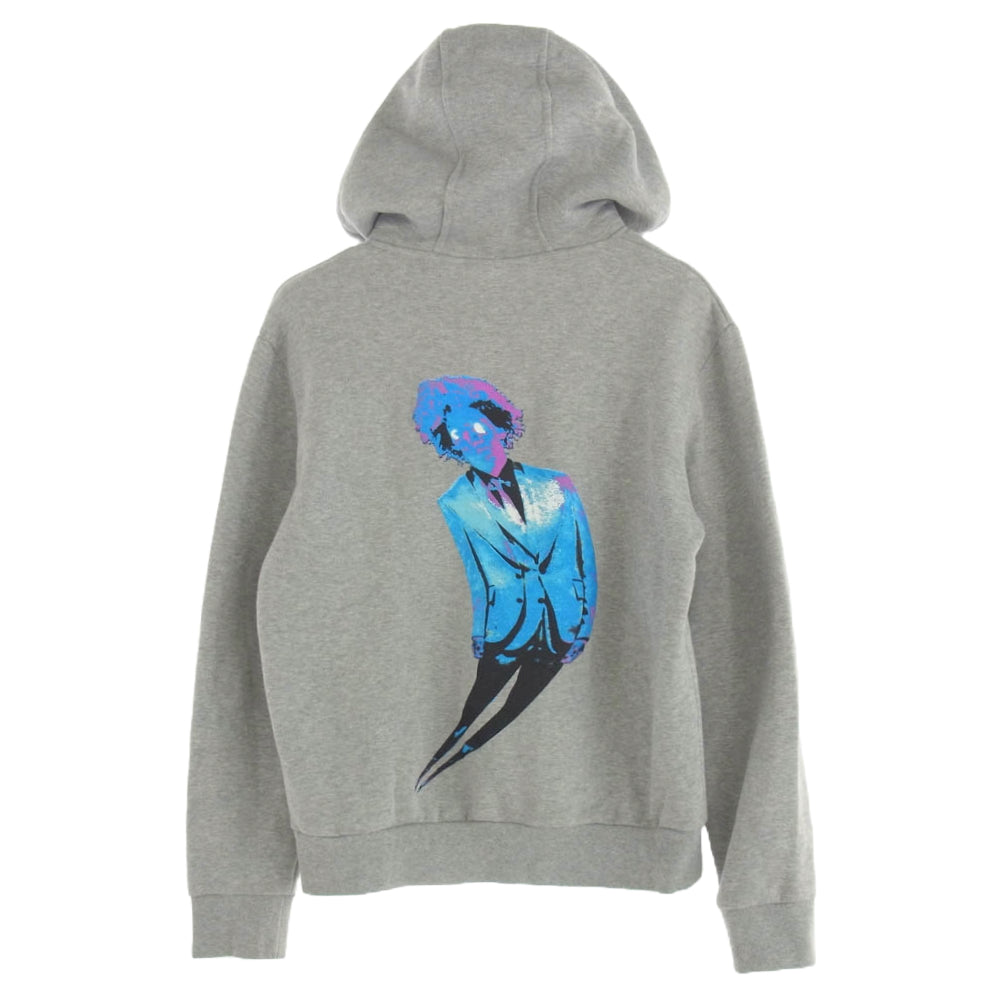 LOUIS VUITTON ルイ・ヴィトン 21AW RM212 UYR HLY68W ロゴプリント ネオンワーキングマン フーディ パーカー グレー系 M【中古】