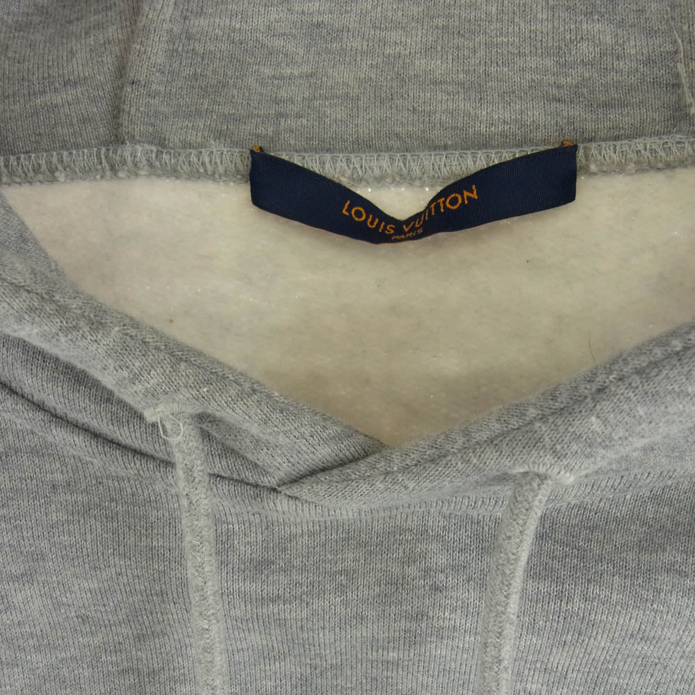 LOUIS VUITTON ルイ・ヴィトン 21AW RM212 UYR HLY68W ロゴプリント ネオンワーキングマン フーディ パーカー グレー系 M【中古】