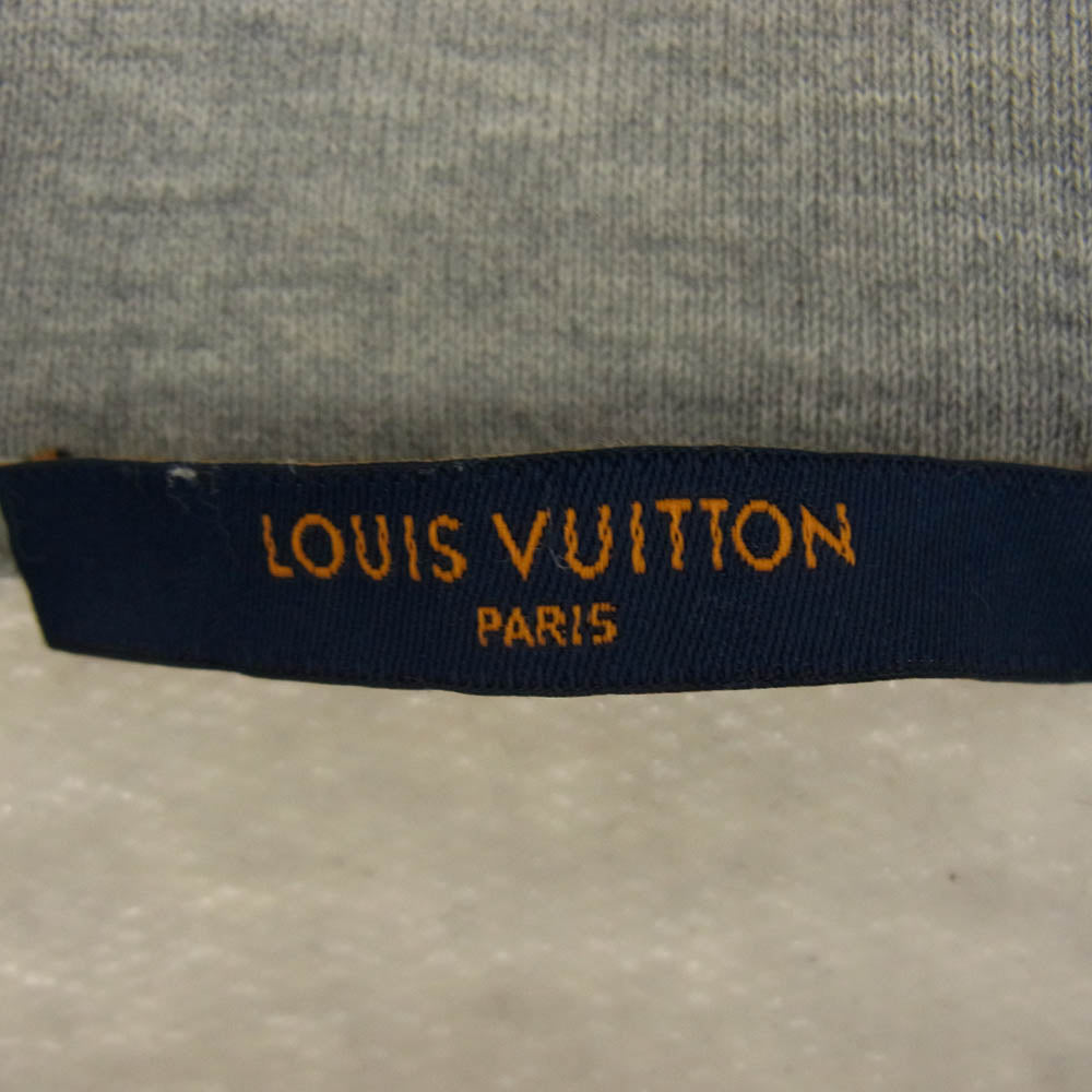 LOUIS VUITTON ルイ・ヴィトン 21AW RM212 UYR HLY68W ロゴプリント ネオンワーキングマン フーディ パーカー グレー系 M【中古】